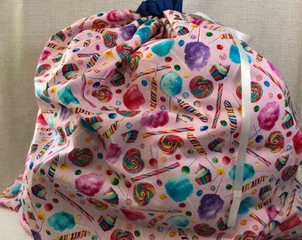 Reusable Fabric Gift Bag with Drawstring, Jumbo Gift Bag for Girls