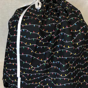 Reusable Fabric Gift Bag With Drawstring Top, Christmas, Holiday, Jumbo