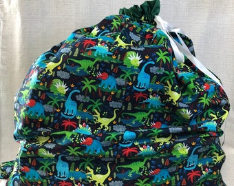 Reusable Fabric Gift Bag, Jumbo Gift Bag for Boys, Dinosaur