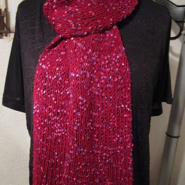 eleganter Strickschal Wollschal Damenschal Wolle und LeiterGarn Schal Stylischer Schal Glitzerschal