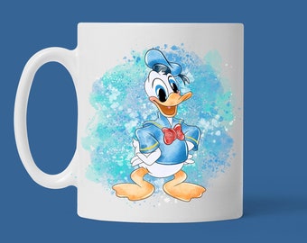 Motivtasse "Ente", Tasse mit Aufdruck, Watercolor, Geschenk für Kinder und Erwachsene, Mitbringsel, personalisierbar