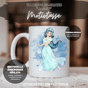 Motivtasse "Prinzessin", Tasse mit Aufdruck, Watercolor, Geschenk für Kinder und Erwachsene, Mitbringsel, personalisierbar