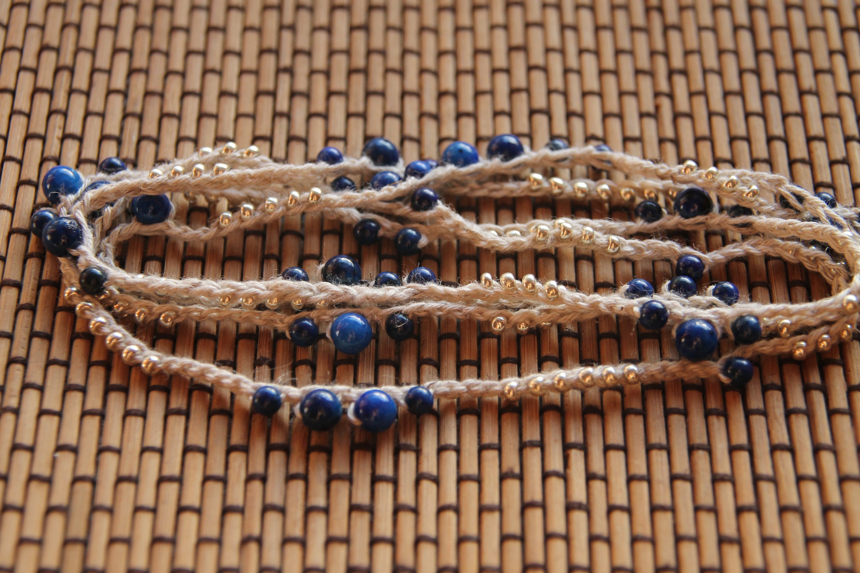 Hemp Necklace Boho NecklaceCrochet Necklace Handmade Etsy