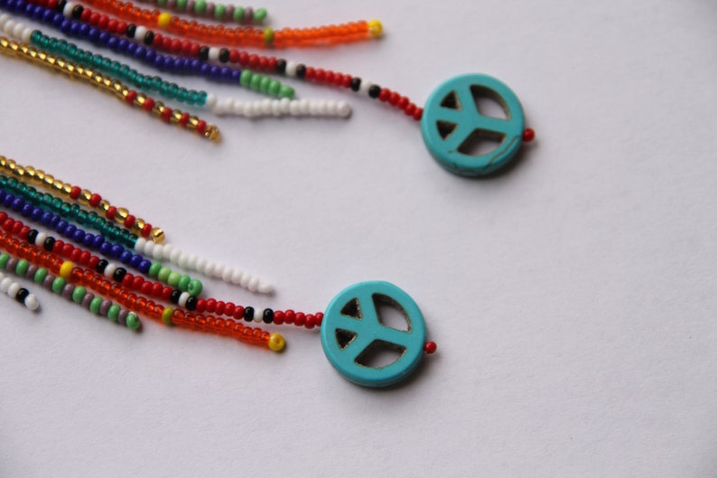 Native American Style Earrings,Seed bead earrings,Tribal Chandelier Earrings,Handmade Hippie  colorful earrings