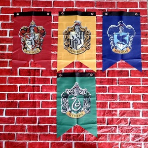 Harry Potter Hogwarts School SET Banner & Flag Pennant