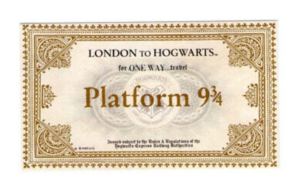 Platform 9 3 4 Ticket Printable Platform 9 3 4 Ticket Printable
