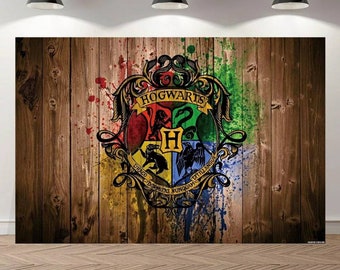 Wizarding 4 Houses Vivid Color Photodrop: Capture Magical Moments with Stunning Backdrops