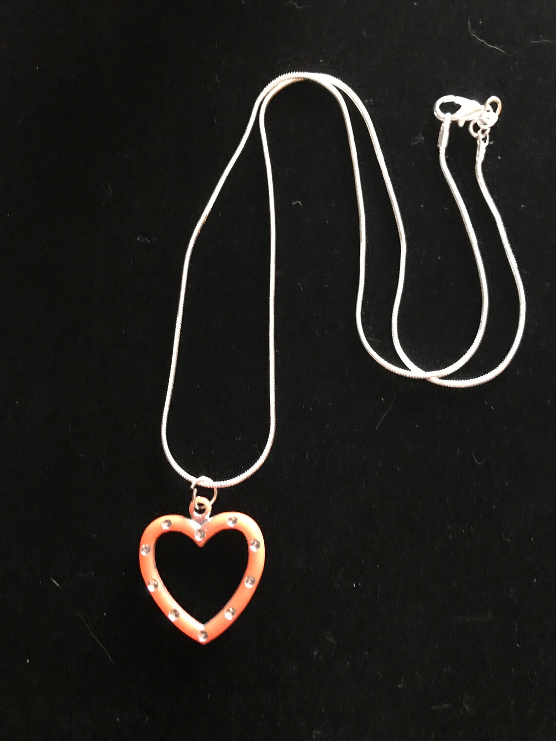 Rhinestone Heart Necklace for girls Necklace Valentines Etsy