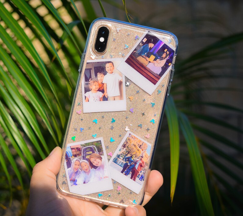 Customizable Polaroid Pictures Mickey Glitter Phone Case *PLEASE READ DESCRIPTION*