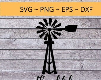 Vintage Farm Windmill - agradecido agradecido bendecido