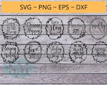 Farmhouse Vintage vine circles - svg file bundle