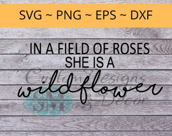 En un campo de rosas ella es una FLOR SILVESTRE - cita en archivo SVG