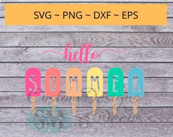 Hello Summer - Popsicle svg file quote