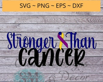 Stronger Than Cancer - Bladder Cancer Awareness SVG Datei Zitat
