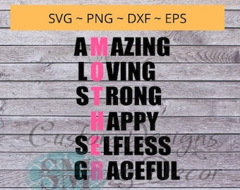 MUTTER - Muttertag - Acrostic Poem SVG Datei
