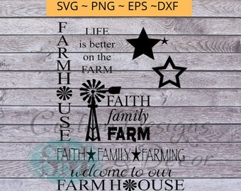 Bauernhaus Familie Faith Farm - Svg-Datei-Bundle