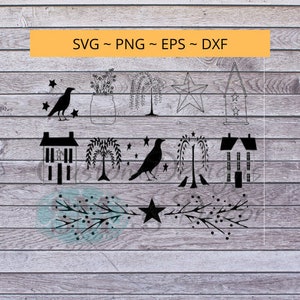 Primitive Saltbox House Bundle 1 - SVG File Bundle