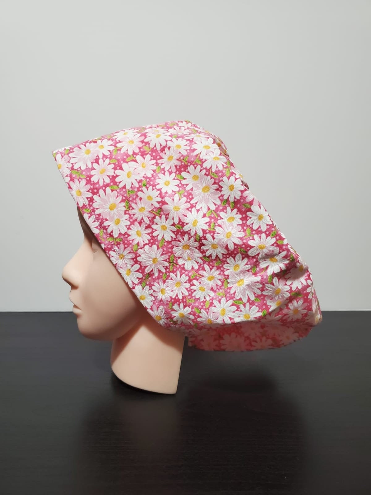 Daisies on Pink Euro Surgical Scrub Cap Hat Adjustable Etsy
