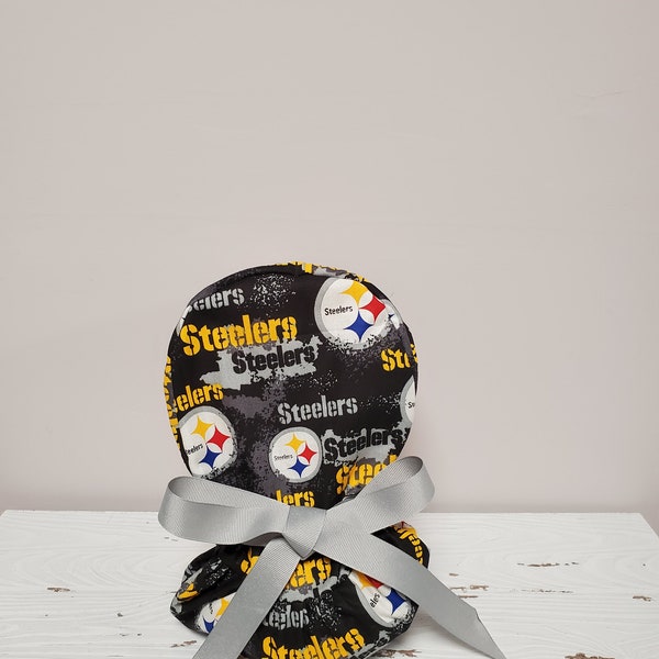Pittsburgh Steelers Ponytail Surgical Scrub Cap Hat