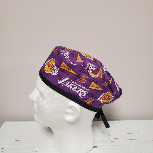 Unisex or Men's Los Angeles Lakers Basketball Surgical Scrub Cap Hat