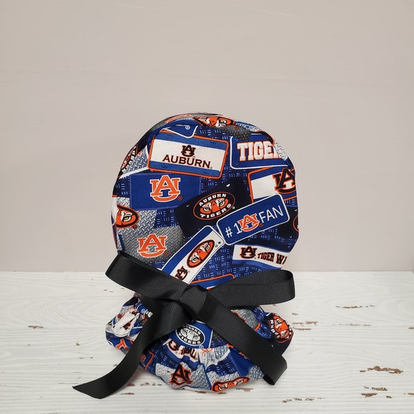 Auburn University Ponytail Surgical Scrub Cap Hat