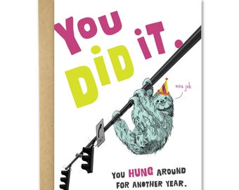 Hanging Around Birthday Card