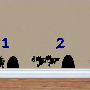 Mickey mouse Hole- Wall decal /Vinyl Decal/Kids room/