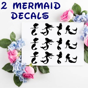 Mermaid Decals- set of 12 vinyl decals- Super cute!!