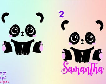 Cute baby PANDA Decals/Vinyl Decal/Kids room/ Yeti Decal/ glass Block Decal/ Car Decal