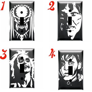 Horror movie Light switch Plates- Choose your style- Done with vinyl