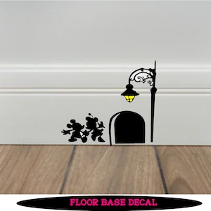 Minnie and mickey Hole- Wall decal /Vinyl Decal/Kids room/