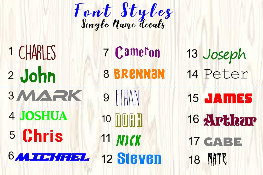 Custom Font Name Lettering Decals Yeti Decals/ Bachelor Fonts/ Name