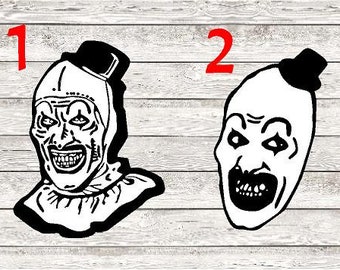 Creepy Art Clown /Vinyl Decal/Kids room/ Yeti Decal/ glass Block Decal/ Car Decal