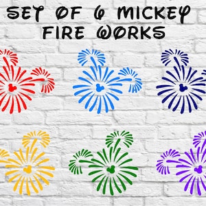 Disney Fireworks- set of 6 vinyl decals- Super cute!!