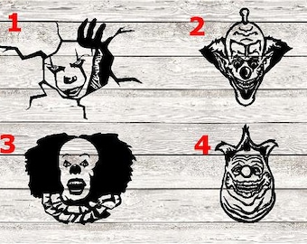 Horror Decals Clowns/Vinyl Decal/Kids room/ Yeti Decal/ glass Block Decal/ Car Decal/ Christmas Decal
