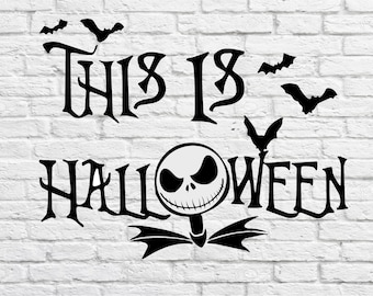Jack Skellington halloween Vinyl Decal/Kids room/ Yeti Decal/ glass Block Decal/ Car Decal
