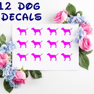 Dog Decals- set of 12 vinyl decals- Super cute!!