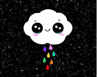 Cute cloud Vinyl Decal/Kids room/ Yeti Decal/ glass Block Decal/ Car Decal