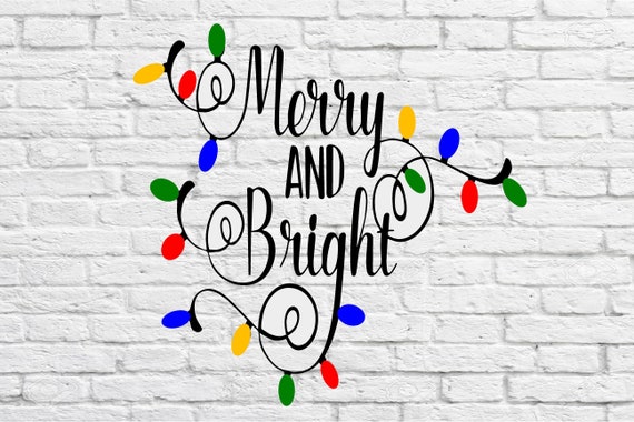 Merry and Bright Christmas decal /Vinyl Decal/Kids room/ Yeti Decal/ glass Block Decal/ Car Decal