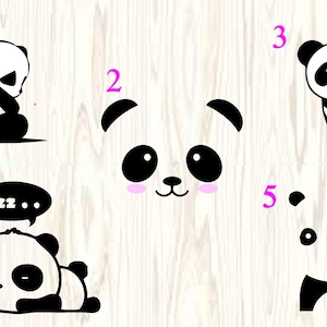 Cute PANDA Decals/Vinyl Decal/Kids room/ yeti Decal/ glass block decal/ Car Decal