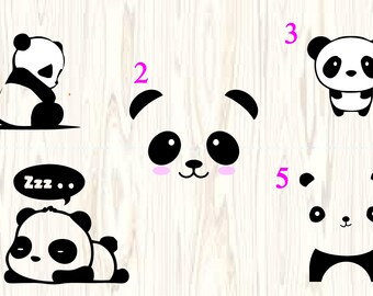 Cute PANDA Decals/Vinyl Decal/Kids room/ yeti Decal/ glass block decal/ Car Decal
