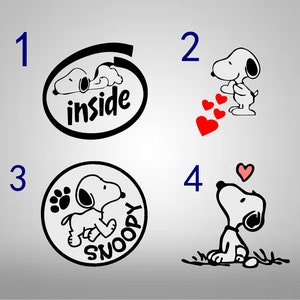SNOOPY - 3rd listing- Decals/Vinyl Decal/Kids room/ yeti Decal/ glass block decal/ Car Decal