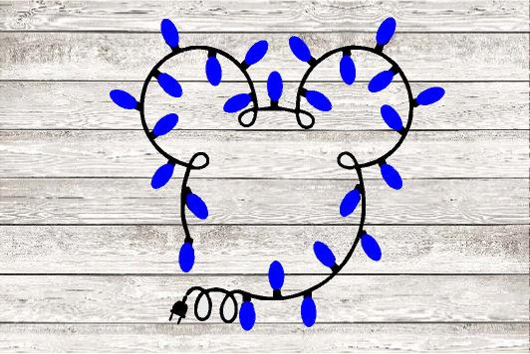 Mickey Christmas Lights Decal /vinyl Decal/kids Room/ Yeti Etsy