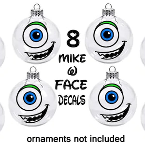 Mike face decals- set of 8  FACE vinyl decals- Ornament decals!! DIY