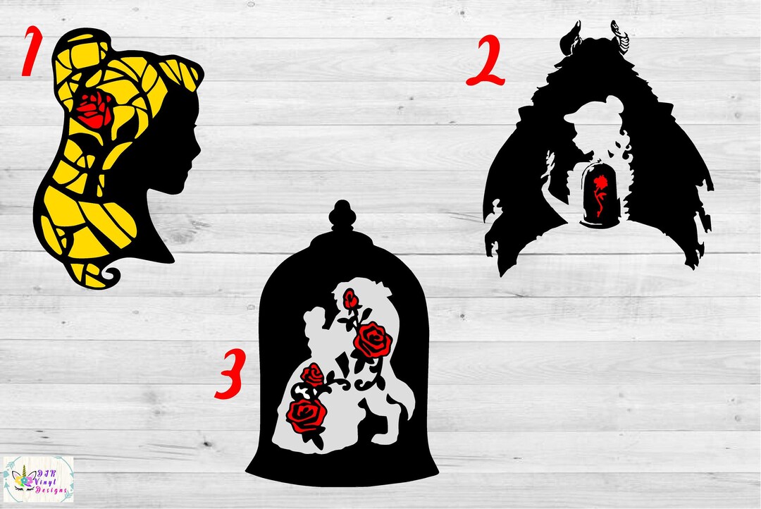 Beauty and the Beast Decals Decals/vinyl Decal/kids Room/ Yeti Decal