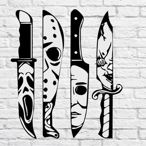 Horror knives decals -Vinyl Decal/Kids room/ Yeti Decal/ glass Block Decal/ Car Decal