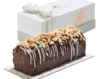 Fames Chocolate Butter Blend Log | Kosher Dairy-Free Chocolate Log | Premium Chocolate Log with Luxury Gift Box to Impress.
