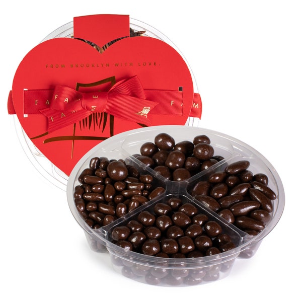 Mother's Day Dark Chocolate Mix Tray - Chocolate Covered Espresso Caramels, Almonds, Peanut Butter  Pretzels & Truffle Bits. Dairy Free.