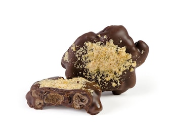Chocolate Caramel Brittles, Kosher Dairy Free Chocolates. One Pound.