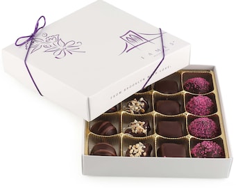 Chocolate Gift Box - Assorted Handcrafted Chocolates (16 Pc) -Mother's Day Chocolate for Mom - Kosher and Dairy Free.